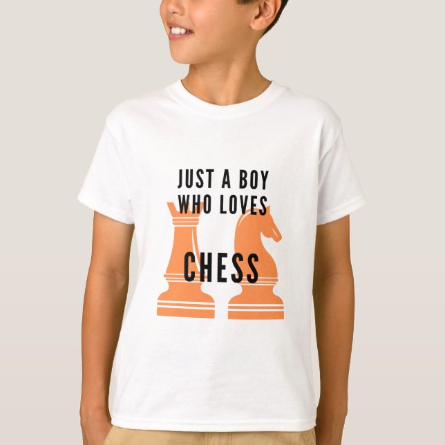 Nur ein Junge, der Schach Liebe T-Shirt (Vorderseite)