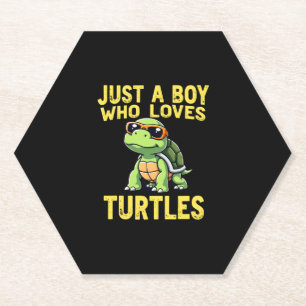 Nur ein Junge, der Schildkröten liebt Kinder Junge Untersetzer