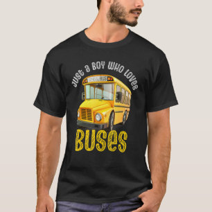 Nur ein Junge, der Schulbusse liebt Süßer Bus Busf T-Shirt