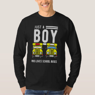 Nur ein Junge, der Schulbusse und Niedliche Bus-Li T-Shirt
