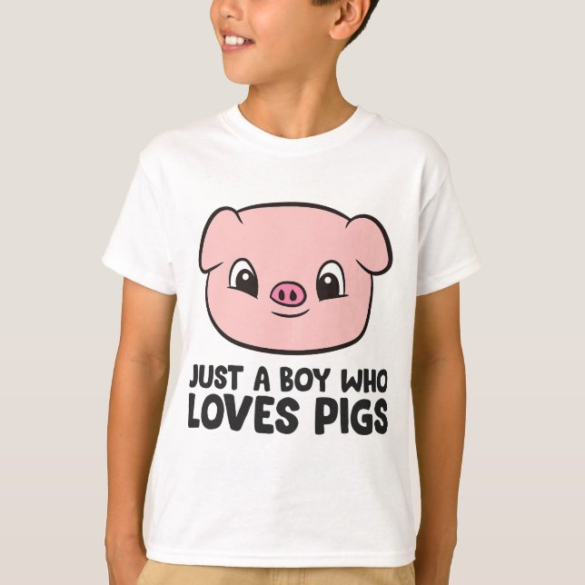 Nur ein Junge, der Schweine Liebe T-Shirt (Vorderseite)