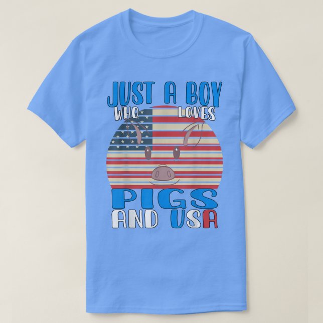 Nur ein Junge, der Schweine und die USA Liebe T-Shirt (Design vorne)