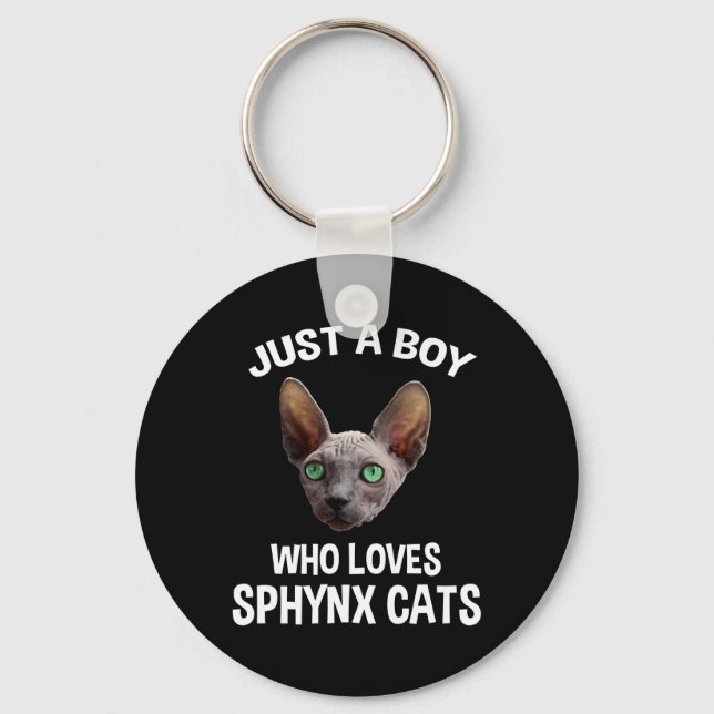Nur ein Junge, der Sphynx-Katzen Liebe Schlüsselanhänger (Vorderseite)