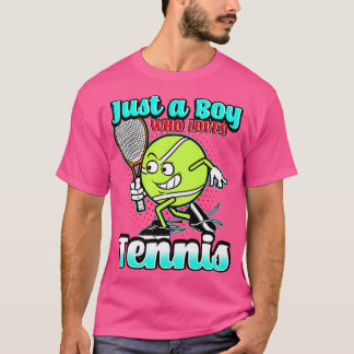 Nur ein Junge, der Tennis Liebe T-Shirt