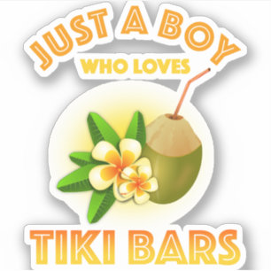 Nur ein Junge, der Tiki Bars Lieben Aufkleber