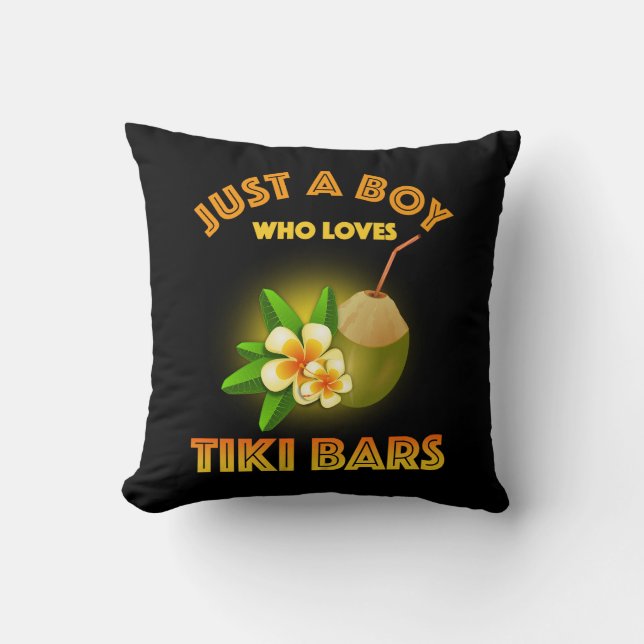 Nur ein Junge, der Tiki Bars Lieben Kissen (Vorderseite)