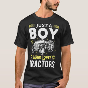 Nur ein Junge, der Traktoren Liebe T-Shirt