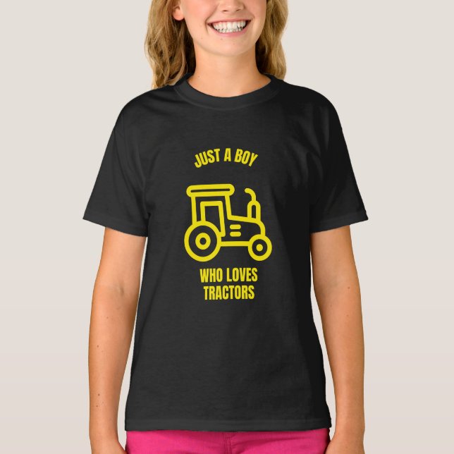 Nur ein Junge, der Traktoren lustigen Bauer Liebe T-Shirt (Vorderseite)