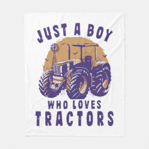 Nur ein Junge, der Traktoren und landwirtschaftlic Fleecedecke