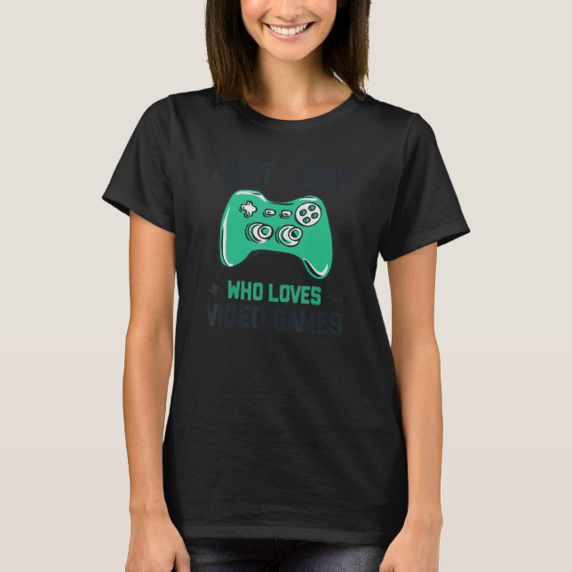 Nur ein Junge, der Videospiele Lieben Retro Gaming T-Shirt (Vorderseite)