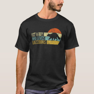 Nur ein Junge, der Waschbären liebt Waschbär Ret T-Shirt