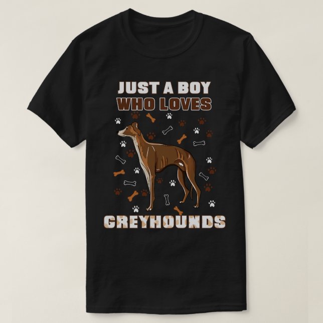 Nur ein Junge, der Windhunde Liebe T-Shirt (Design vorne)