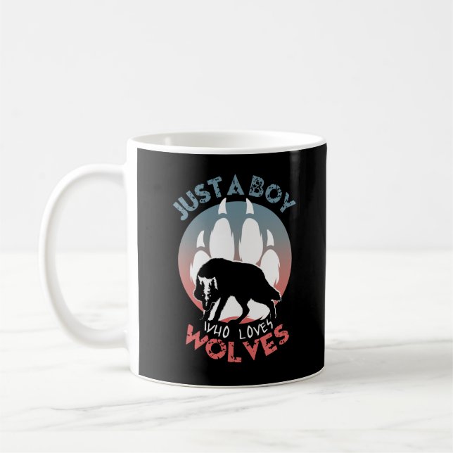 Nur ein Junge, der Wölfe Liebe Kaffeetasse (Links)