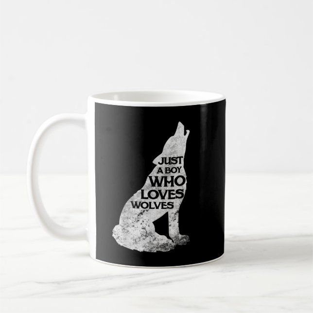 Nur ein Junge, der Wölfe liebt Wolfpack Mädchen Kaffeetasse (Links)
