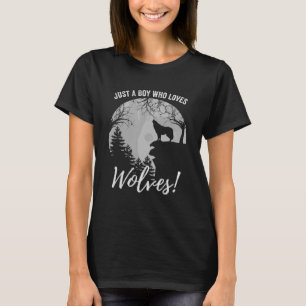 Nur ein Junge, der Wolves Full Moon Boys Wolf Lieb T-Shirt