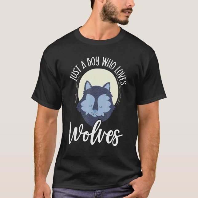 Nur ein Junge, der Wolves Wolf Liebe Wildtier T-Shirt (Vorderseite)