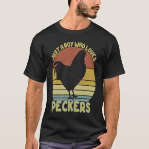 Nur ein Junge, der Woodpecker liebt, Farmer-Hähnch T-Shirt