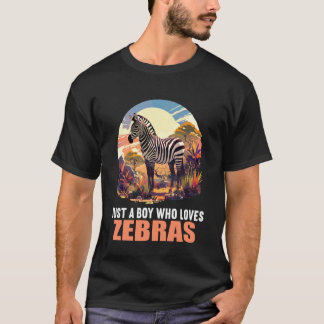 Nur ein Junge, der Zebras liebt. Zebras Zebra T-Shirt