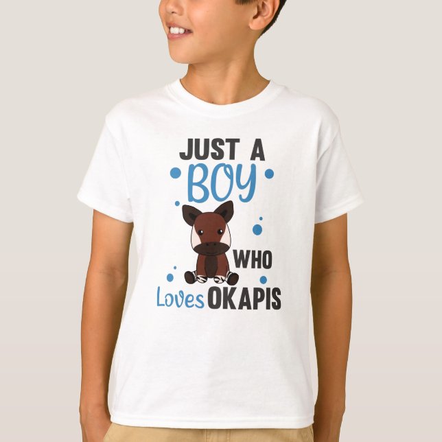 Nur ein Junge von Okapis-Lieben - Waldgiraffe Zebr T-Shirt (Vorderseite)
