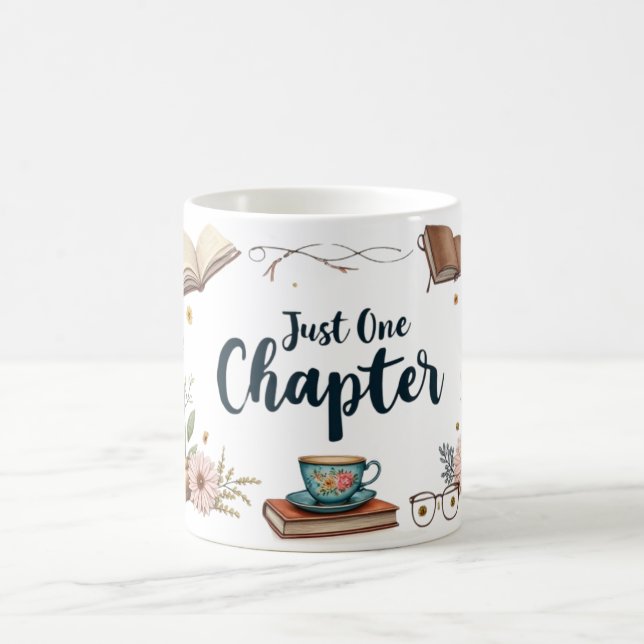 Nur ein Kapitel - Cosy Boho Floral Book Lover Kaffeetasse (Mittel)