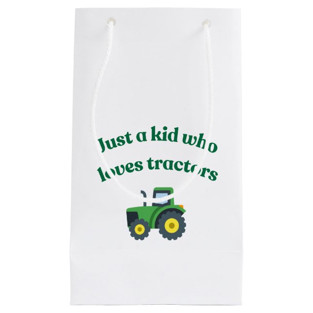Nur ein Kind, das Traktoren Liebe - Kleine Geschen Geschenktüte (Vorderseite)