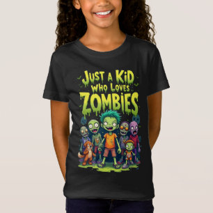 Nur ein Kind, das Zombie-Cartoon-Halloween liebt T-Shirt