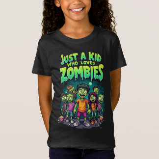 Nur ein Kind, das Zombies Cartoon Halloween Lieben T-Shirt