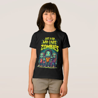 Nur ein Kind, das Zombies Cartoon Halloween Lieben Tri-Blend Shirt