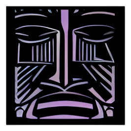 Nur ein kleiner schwarzer und violetter Tiki Poster