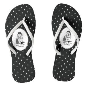 Nur ein kleines Problem Old English Sheepdog Gray  Flip Flops