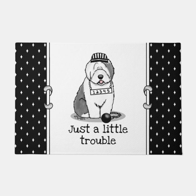 Nur ein kleines Problem Old English Sheepdog Gray  Fußmatte (Vorderseite)