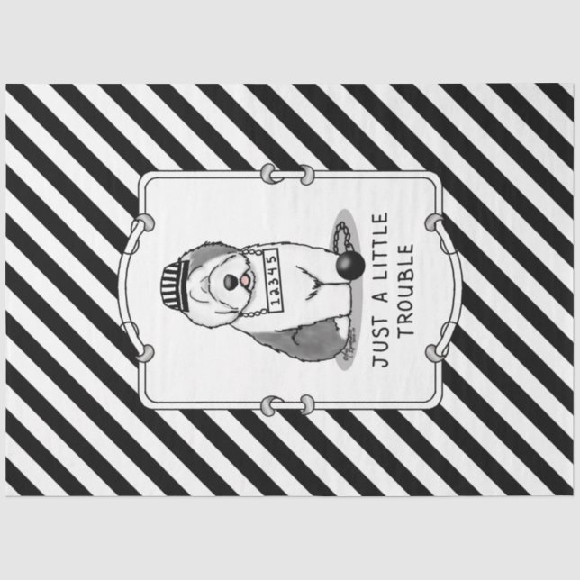 Nur ein kleines Problem Old English Sheepdog Gray  Seidenpapier (Vorderseite)