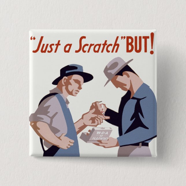 "Nur ein Kratzer" Erste-Hilfe-Plakat Button (Vorderseite)