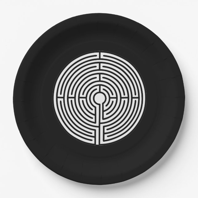 Nur ein Labyrinth aus schwarz Pappteller (Vorderseite)