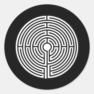 Nur ein Labyrinth aus schwarz Runder Aufkleber