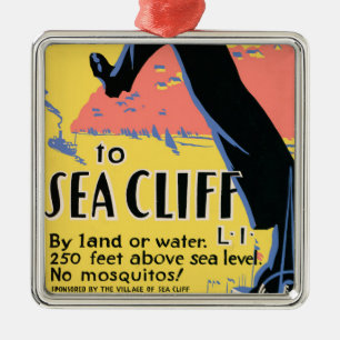 Nur ein langer Schritt bis zum Meereskliff Silbernes Ornament