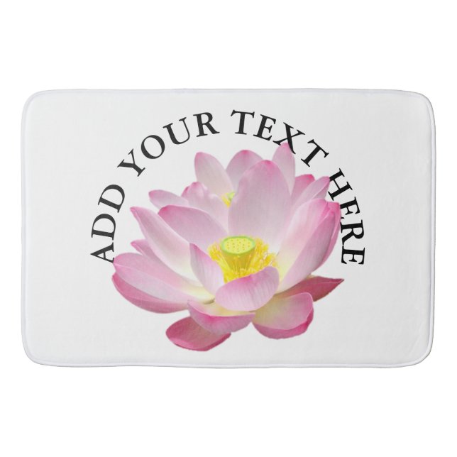 Nur ein Lotus Blossom + Ihr Text & Ideen Badematte (Vorderseite)