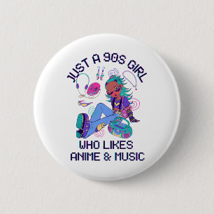 Nur ein Mädchen aus den 90ern, das Musik mag Button