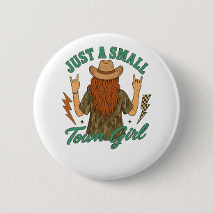 Nur Ein Mädchen Aus Einer Kleinen Stadt Retro West Button