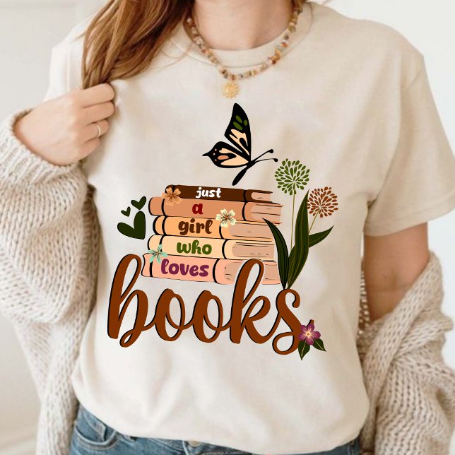 NUR EIN MÄDCHEN, buchen Sie Lover Floral Books Rea T-Shirt (JUST A GIRL WHO LOVES BOOKS shirt, personalized teacher shirt, teacher gift ideas shirt, )