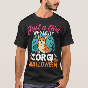 Nur ein Mädchen Corgi Halloween Vintage T-Shirt