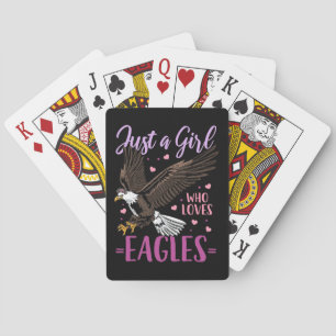 Nur ein Mädchen, das Adler Lieben Spielkarten