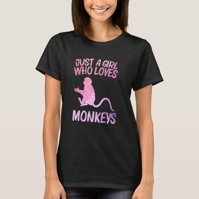 Nur ein Mädchen, das Affen für Frauen Primat Ba Li T-Shirt (Vorderseite)