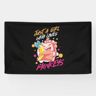 Nur ein Mädchen, das Affen Liebe Banner