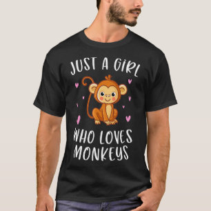 Nur ein Mädchen, das Affen Liebe, Niedlicher Affe  T-Shirt