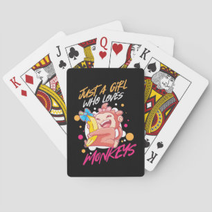 Nur ein Mädchen, das Affen Liebe Spielkarten