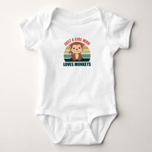 Nur ein Mädchen, das Affen Liebe - süßer Affe Baby Strampler