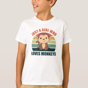 Nur ein Mädchen, das Affen Liebe - süßer Affe T-Shirt