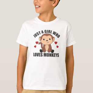 Nur ein Mädchen, das Affen Liebe - süßer Affe T-Shirt