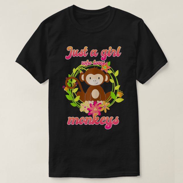 Nur ein Mädchen, das Affen Liebe Witziger Niedlich T-Shirt (Design vorne)